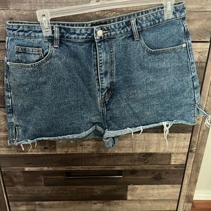 Women Dark Blue denim shorts